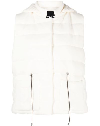 Fabiana Filippi Gilet Met Trekkoordtaille - Wit