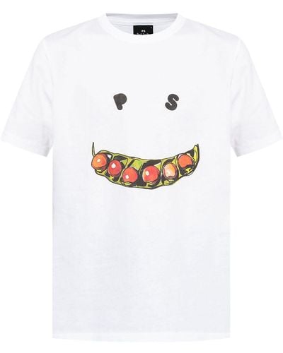PS by Paul Smith Smiley Graphic-print Cotton T-shirt - White