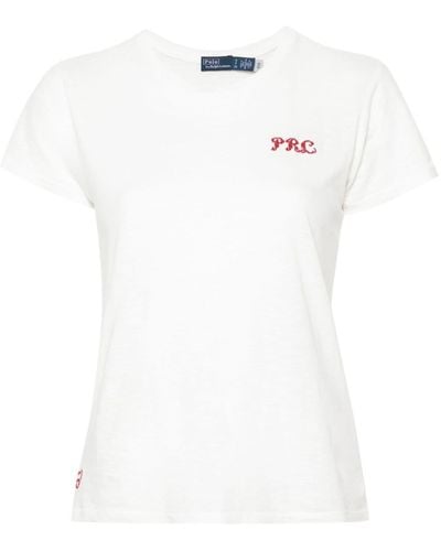 Polo Ralph Lauren Katoenen T-shirt Met Geborduurd Logo - Wit