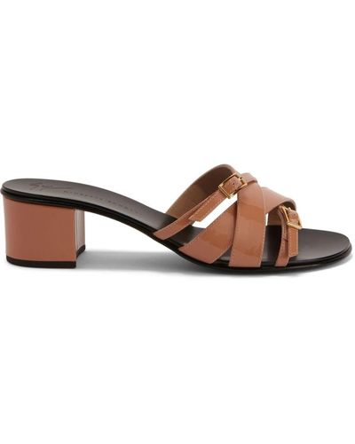 Giuseppe Zanotti Alhima Buckle Leather Sandals - Bruin