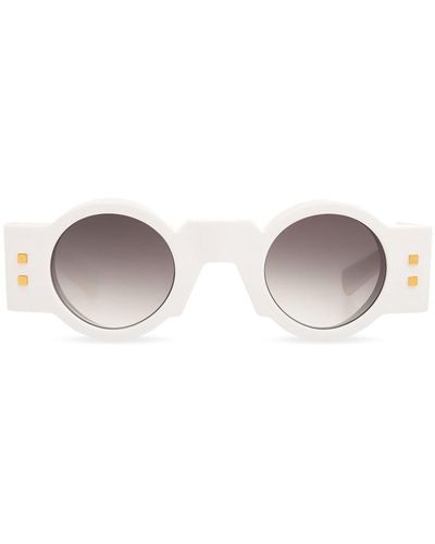 BALMAIN EYEWEAR Olivier Round-frame Sunglasses - White
