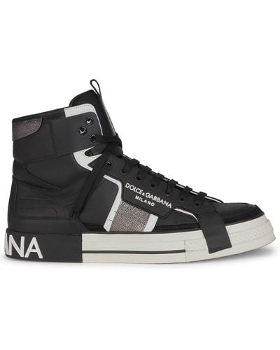 Dolce & Gabbana High-top Lace-up Sneakers - Black