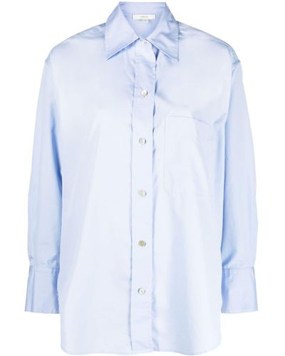 Vince Long-sleeve Cotton Shirt - Blue
