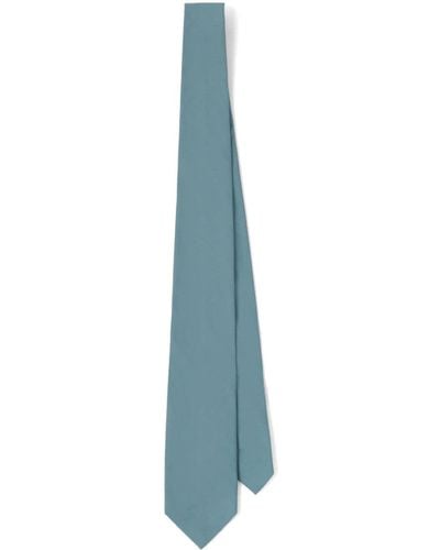 Prada Pointed Cotton Tie - Blue