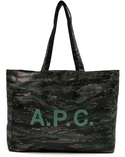 A.P.C. Camouflage-print Tote Bag - Black
