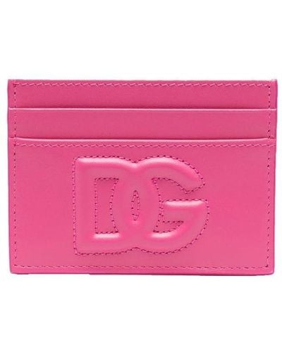 Dolce & Gabbana エンボスロゴ カードケース - ピンク
