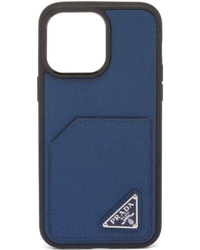 Prada Iphone 14 Pro Max レザーケース - ブルー