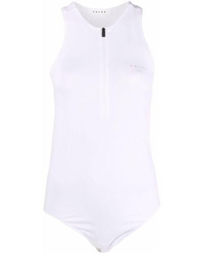 FALKE Slim-cut Zipped Vest Top - White