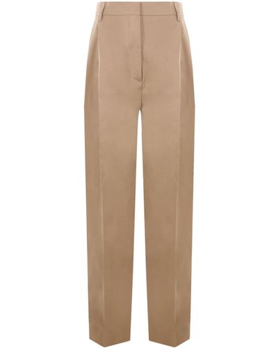 Prada Pleated Tailored Trousers - Natural