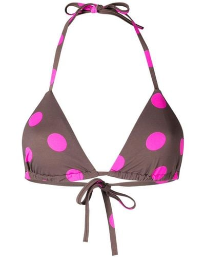 Cynthia Rowley Dot-print Bikini Top - Pink