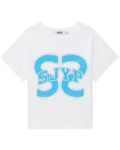 SJYP T-shirt con stampa - Blu