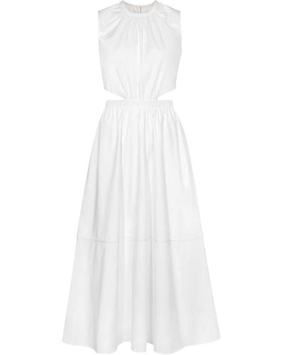 PROENZA SCHOULER WHITE LABEL Cut-out Poplin Midi Dress - White