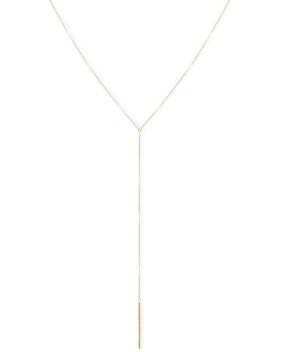 The Alkemistry 18kt Recycled Yellow Gold Nude Shimmer Lariat Necklace - White