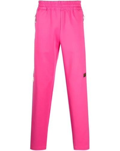 Advisory Board Crystals Logo-patch Straight-leg Track Pants - Pink