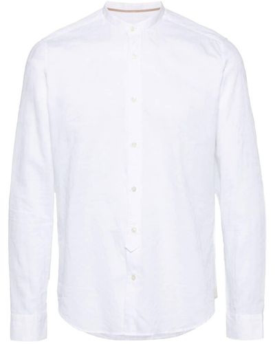 Tintoria Mattei 954 Hemd mit Stehkragen - Weiß