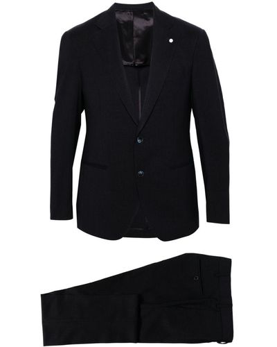 Luigi Bianchi Single-breasted Tailored Suit - Black