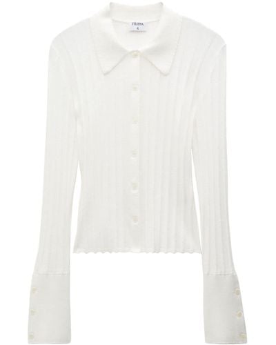 Filippa K Knitted Flared-cuff Shirt - White