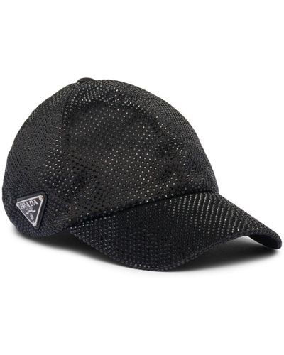 Prada Crystal-embellished Baseball Cap - Black