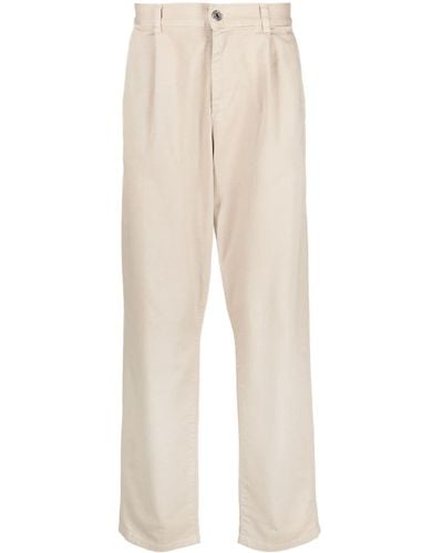 Missoni Logo-embroidered Mid-rise Chinos - Natural