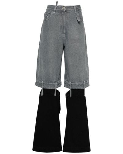 The Attico Jean ample à empiècements contrastants - Gris