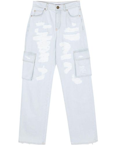 Pinko Ripped Straight-leg Jeans - White