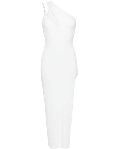 Nissa One-shoulder Crepe Gown - White