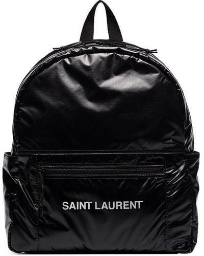 Saint Laurent サンローラン ヌックス リップストップ ロゴ バックパック - ブラック