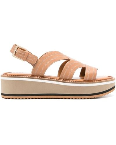 Robert Clergerie Fresia 55mm leather sandals - Natur