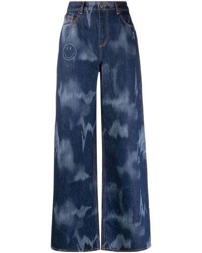 Ahluwalia Soundwave Signature Wide-leg Jeans - Blue