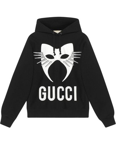 Gucci Sweat à capuche Manifesto oversize - Noir