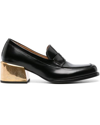 Dries Van Noten 55mm Leather Loafer Court Shoes - Black