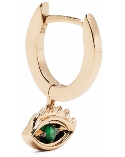 Delfina Delettrez 9kt Yellow Gold Micro-eye Piercing Emerald Earring - Multicolour