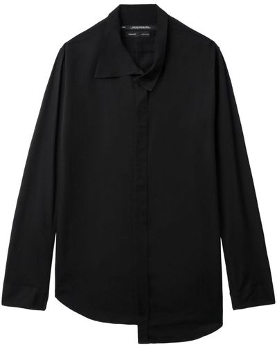 Julius Asymmetric Button-up Shirt - Black