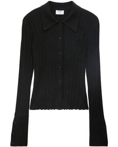 Filippa K Knitted Flared-cuff Shirt - Black