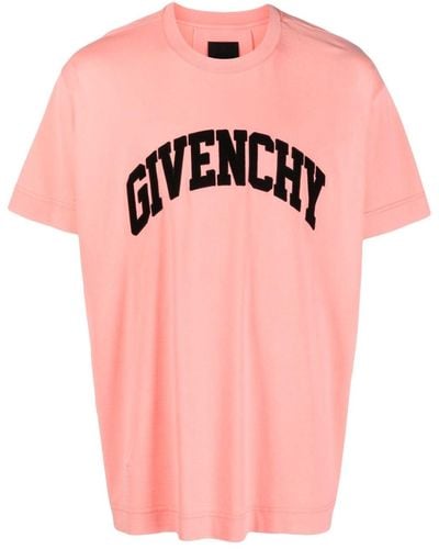Givenchy T-shirt en coton à logo imprimé - Rose