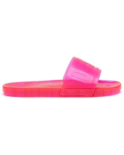 DIESEL Sa-karaibi Gl X Logo-embossed Slides - Pink
