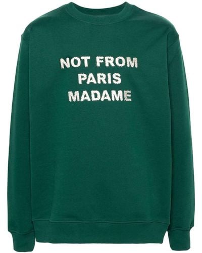 Drole de Monsieur Le Sweatshirt Slogan トップ - グリーン