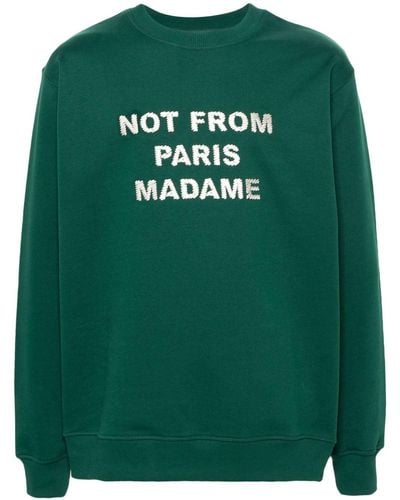 Drole de Monsieur Sweatshirt mit Slogan - Grün