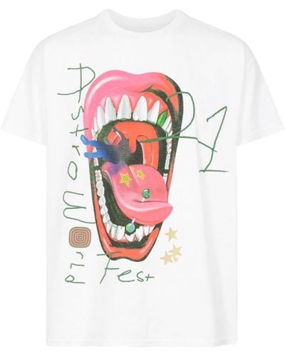 Travis Scott Mouth Graphic-print T-shirt - White