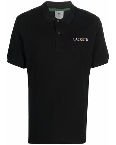 Lacoste Embroidered-logo Polo Shirt - Black