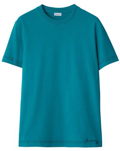 Burberry Camiseta con costuras en contraste - Azul