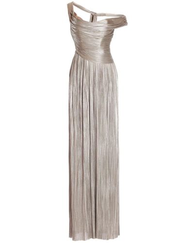 Maria Lucia Hohan Silver Serene Pleated Silk Gown - White