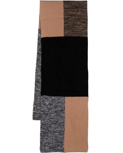 JOSEPH Colour-block Wool Scarf - Black