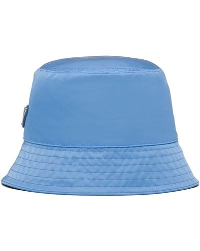Prada プラダ ロゴ バケットハット - ブルー