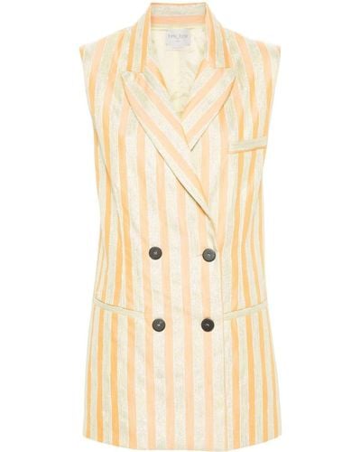 Forte Forte Double-breasted Striped Waistcoat - Natural
