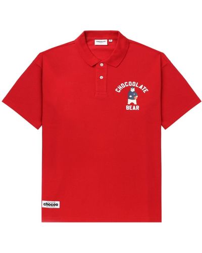 Chocoolate Logo-print Cotton Polo Shirt - Red