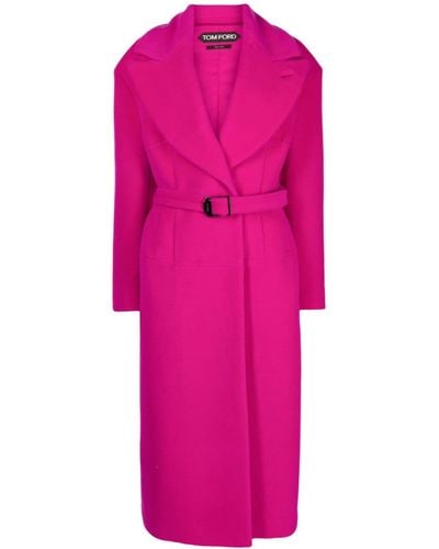 Tom Ford Faux-Fur Belted Coat - Pink