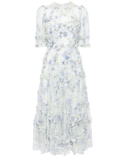 Needle & Thread Summer Posy Ruffled Gown - White