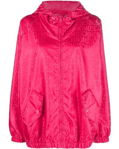 Moschino Logo-print Hooded Jacket - Pink