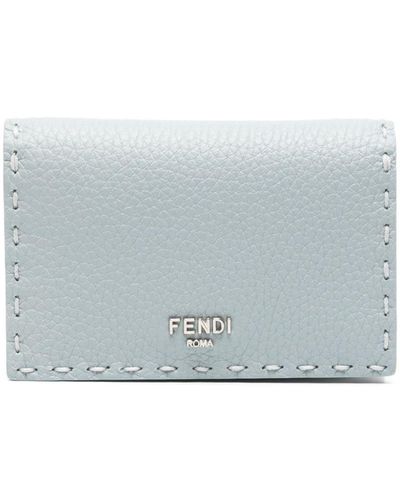 Fendi Logo-lettering Leather Wallet - Grey